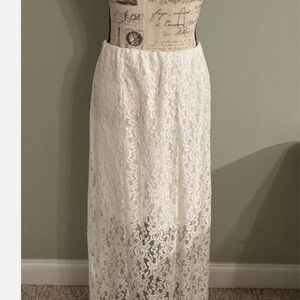 Faded Glory White Lace Maxi Skirt